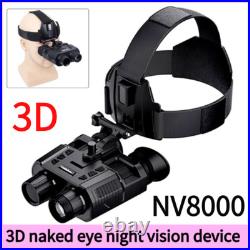 1080P 3D NV8000 Night Vision Binoculars Goggles Head Mount Infrared Night Vision