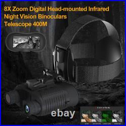 1080P Night Vision Goggles Head Mounted Binoculars 8X Zoom Infrared Hunting