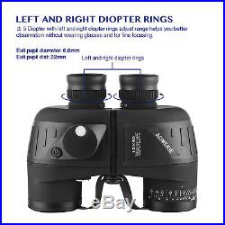 10X50 Binoculars Glimmer Night Vision Rangefinder Compass Waterproof BAK4 Prism