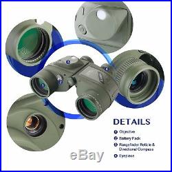 10X50 Binoculars & Rangefinder Compass Waterproof Outdoor Hunting Bird Watching