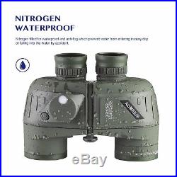 10X50 Binoculars with Night Vision Rangefinder Compass Waterproof BAK4 Prism