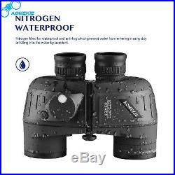 10X50 Marine Binoculars with Night Vision Rangefinder Compass BAK4 Prism