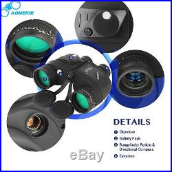 10X50 Marine Binoculars with Night Vision Rangefinder Compass BAK4 Prism