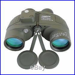 10X50 Military Marine BAK4 Optics Binoculars Waterproof With Rangefinder Compass