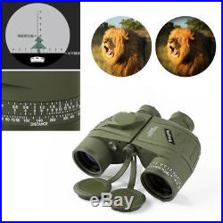 10x50 HD Optics Night Vision Binoculars With Compass and Rangefinder Telescope