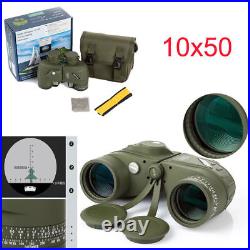 10x50 HD Optics Night Vision Binoculars With Compass and Rangefinder Telescope