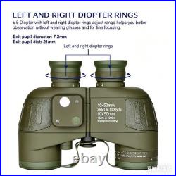 10x50 Marine Binoculars with Night Vision Rangefinder and Waterproof Compass NEW