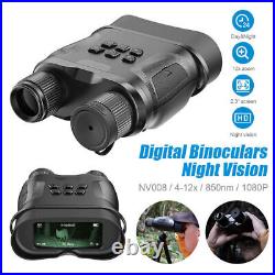 12X Zoomable Goggles Digital Binoculars Night Vision Device Recorder 2.3Screen