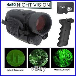 16GB IR Night Vision Monocular 200m Range Takes Photo Video DVR 4.5X40+Grip Bar