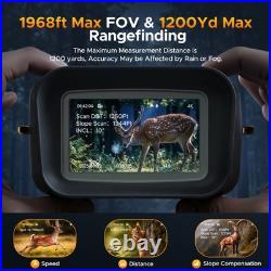 1968ft Night Vision Goggles with Rangefinder 4K 48MP Digital Infrared Binoculars