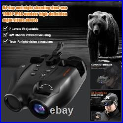1X Night Vision Goggles Binoculars Digital IR Head Mounted Hunting Rechargeable
