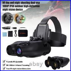 1X Night Vision Goggles Binoculars Digital IR Head Mounted Hunting Rechargeable