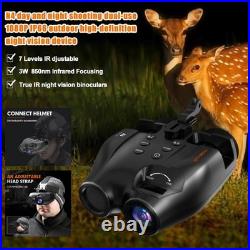 1X Night Vision Goggles Binoculars Digital IR Head Mounted Hunting Rechargeable