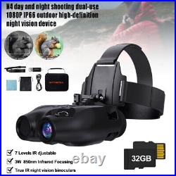 1X Night Vision Goggles Binoculars Digital IR Head Mounted Hunting Rechargeable 1X Night Vision Goggles Binoculars Digital IR Head Mounted Hunting Rechargeable