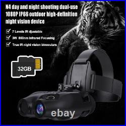 1X Night Vision Goggles Binoculars Digital IR Head Mounted Hunting Rechargeable 1X Night Vision Goggles Binoculars Digital IR Head Mounted Hunting Rechargeable