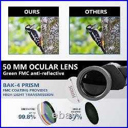20X50 Binoculars, High Power Compact Waterproof with Low Light Night Vision