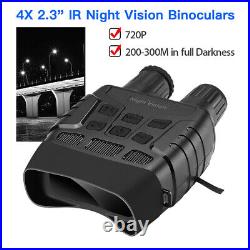 2.3 4X Zoom Night Vision Binoculars FOV 10° Fliters Cover 300M IR Night Vision