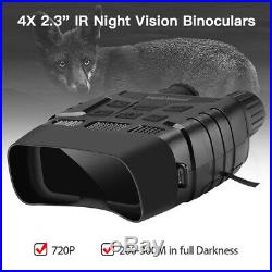 2.3 720P IR Night Vision Binoculars FOV 10° Fliter Cover 300M in Full Darkness