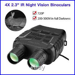 2.3 Inch Screen 4X Zoom IR Night Vision Binoculars FOV 10° 300M in Full Darkness