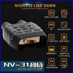 2.3 Night Vision Binoculars 300 Yards IR Telescope 4X Zoom 720P Camera+32GB