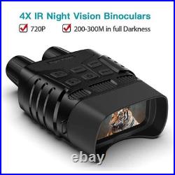 2.3 Night Vision Binoculars 300 Yards IR Telescope 4X Zoom 720P Camera+32GB