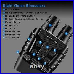 2.3 Night Vision Binoculars 300 Yards IR Telescope 4X Zoom 720P Camera+32GB