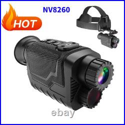 36MP Head Mounted Night Vision 8X Infrared Monocular NV8260 Battery Card Slot