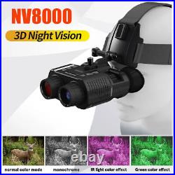 3D 1080P 4K Night Vision Binoculars Infrared Head Mounted Goggles Hunting HD/UHD