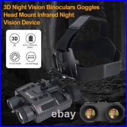 3D 1080P Night Vision Binoculars Goggles Head Mount Infrared Night Vision NV8000