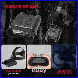 3D Digital Night Vision Binoculars Goggles Head Mount Infrared Hunting Telescope