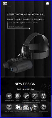 3D Digital Night Vision Binoculars Goggles Head Mount Infrared Hunting Telescope