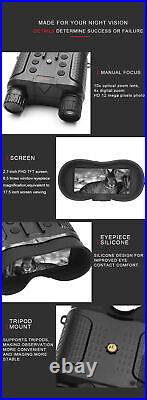 3D Digital Night Vision Binoculars Goggles Head Mount Infrared Hunting Telescope