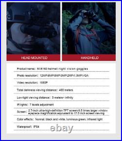 3D Digital Night Vision Binoculars Goggles Head Mount Infrared Hunting Telescope