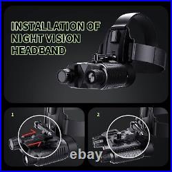 3D Digital Night Vision Binoculars Goggles Head Mount Infrared Hunting Telescope