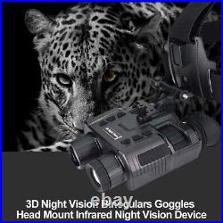 3D Night Vision Binoculars Goggles 1080P HD Head Mount 4XZOOM Infrared Device