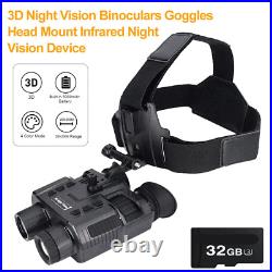 3D Night Vision Binoculars Infrared Digital Head Mount Goggles 4xZoom Hunting