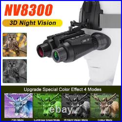 3D Night Vision Goggles Head Mounted Binoculars 8XZoom Infrared Outdoor Hunting