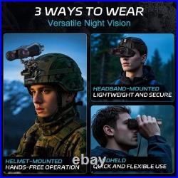 3D VR Night Vision Goggles 4K Head Mounted Binoculars 24MP 6X Zoom 32GB