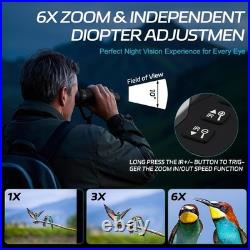 3D VR Night Vision Goggles 4K Head Mounted Binoculars 24MP 6X Zoom 32GB