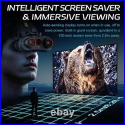 3D VR Night Vision Goggles 4K Head Mounted Binoculars 24MP 6X Zoom 32GB