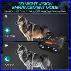 3D VR Night Vision Goggles 4K Night Vision Binoculars, Wide FOV 58° 3600mAh