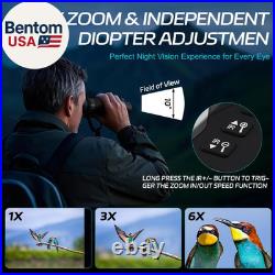 3D VR Night Vision Goggles Rechargeable Head Mounted Binoculars, Built-In Gian