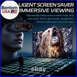 3D VR Night Vision Goggles Rechargeable Head Mounted Binoculars, Built-In Gian