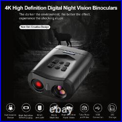 4K Digital Zoom Video Night Vision Infrared Hunting Binoculars 850nm IR Camera