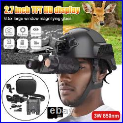 4K HD Binocular Night Vision Head-mounted Telescope Helmet IR/white Light 32GB