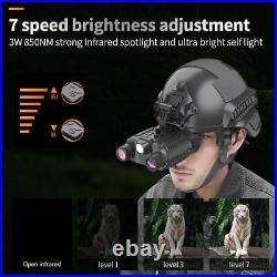 4K HD Binocular Night Vision Head-mounted Telescope Helmet IR/white Light 32GB