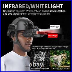 4K HD Binocular Night Vision Head-mounted Telescope Helmet IR/white Light 32GB