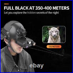 4K HD Binocular Night Vision Head-mounted Telescope Helmet IR/white Light 32GB