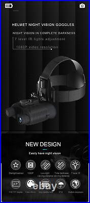 4K Helmet Goggles Infrared Night Vision Binoculars IR Hunting Photography Record 4K Helmet Goggles Infrared Night Vision Binoculars IR Hunting Photography Record