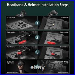 4K Helmet Goggles Infrared Night Vision Binoculars IR Hunting Photography Record 4K Helmet Goggles Infrared Night Vision Binoculars IR Hunting Photography Record